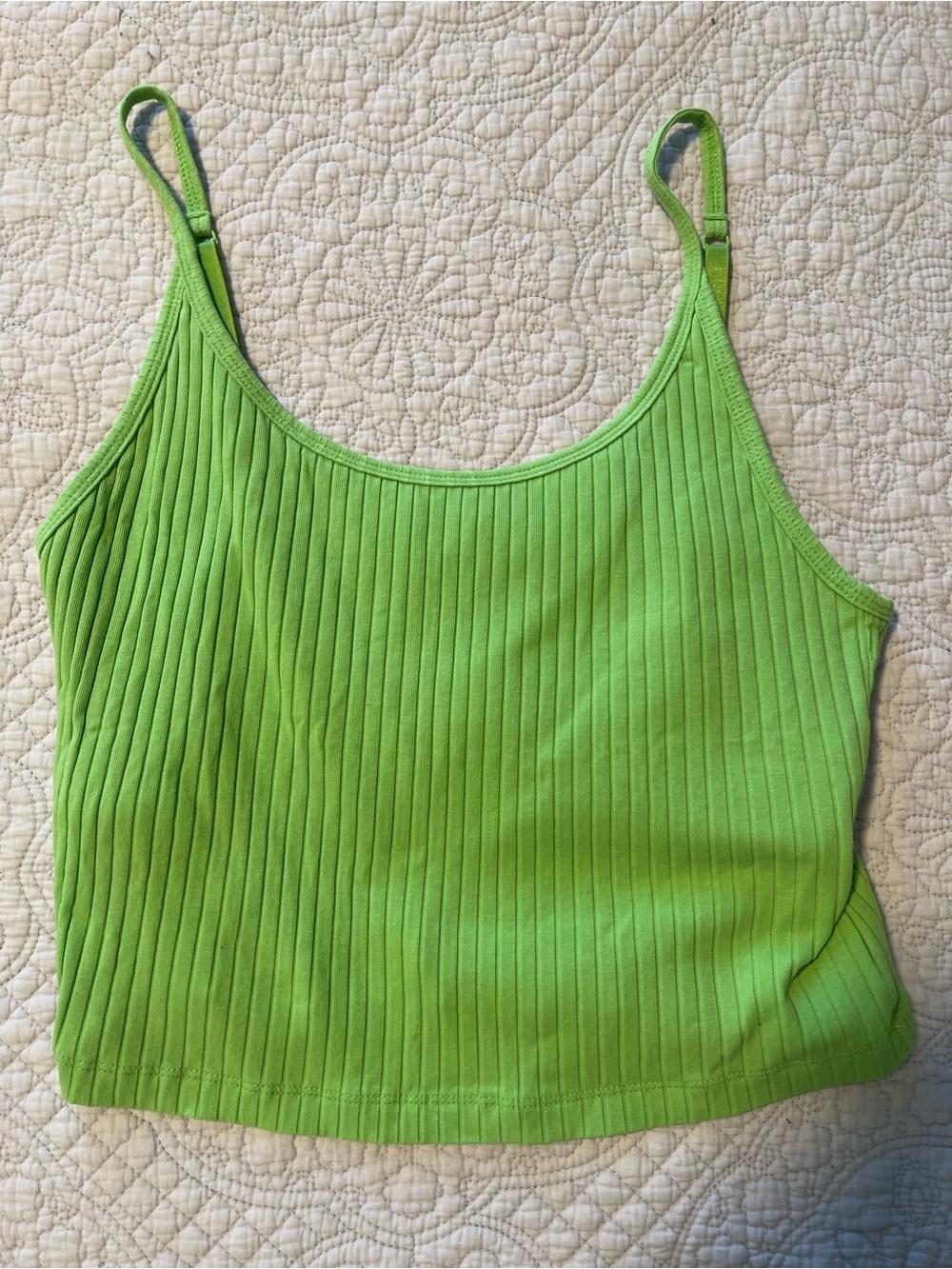 Old Navy Ribbed Adjustable-Strap Crop Cami - Lime Green